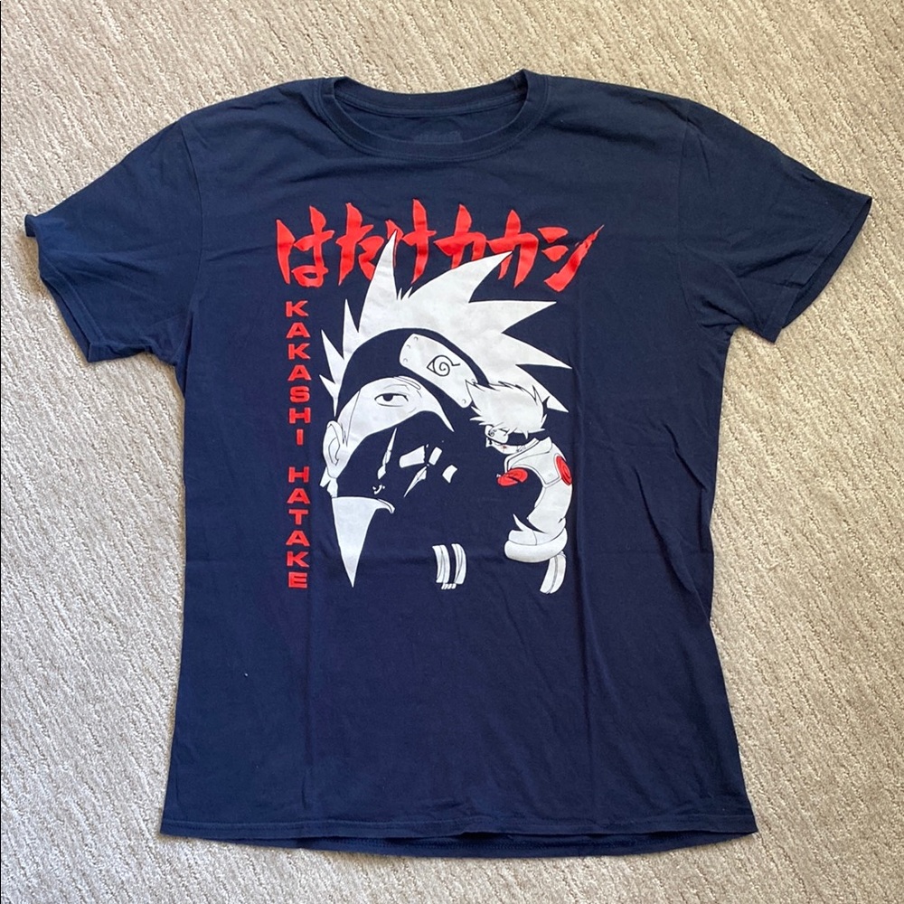 Kakashi Hatake Navy Blue Graphic T-Shirt